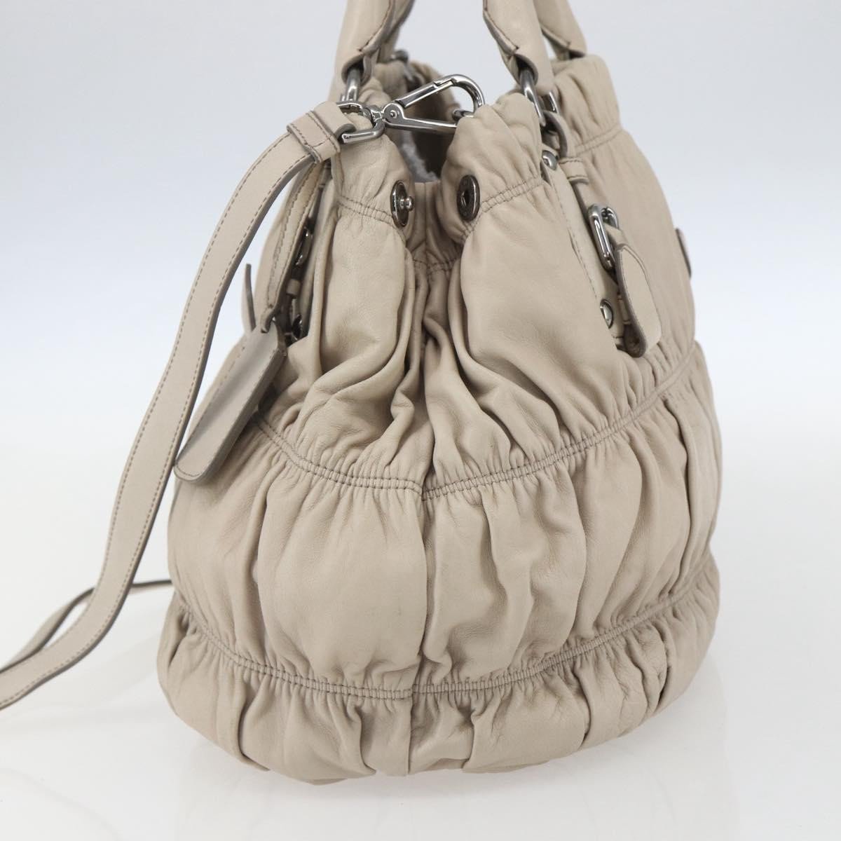 Prada Prada Gaufre Convertible Tote Nappa Leather Medium Beige