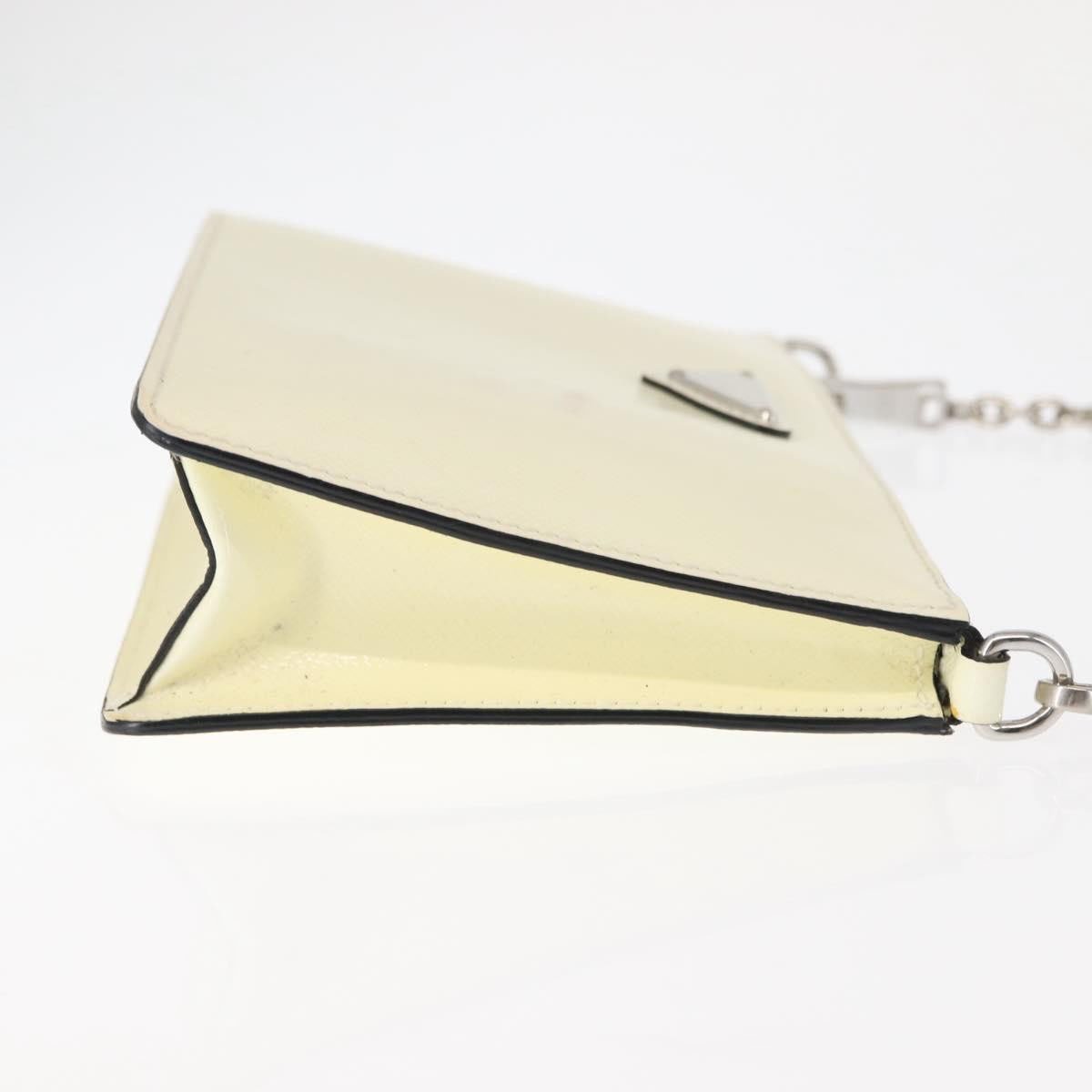 Prada Prada Chain Crossbody Bag Vernice Saffiano Leather Wit