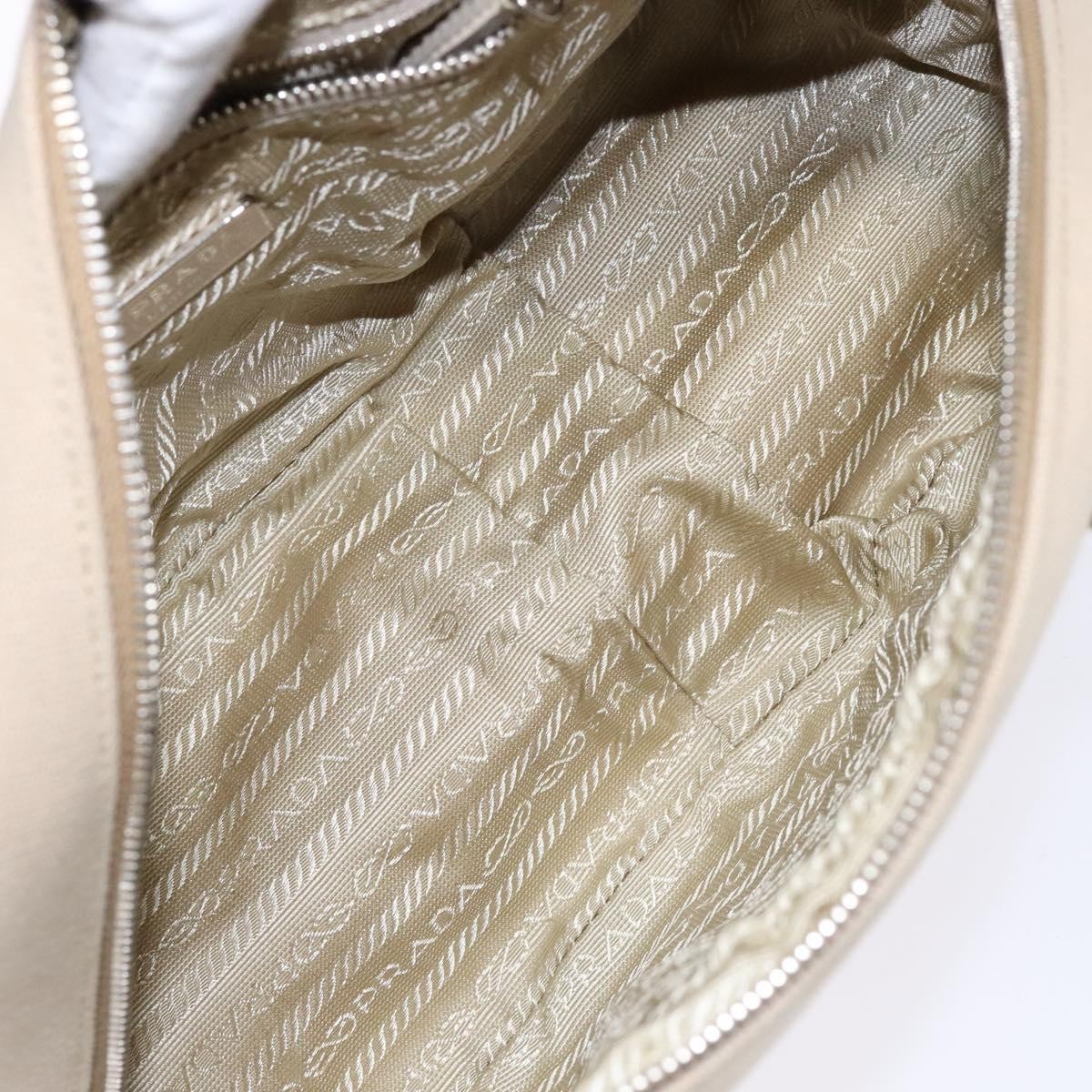 Prada Prada Bauletto Bag Canvas with Leather Beige