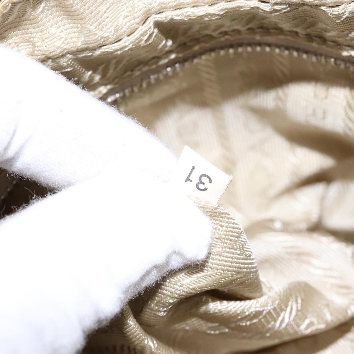 Prada Prada Bauletto Bag Canvas with Leather Beige