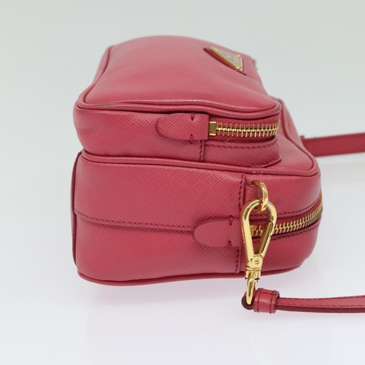 Prada Prada Front Pocket Crossbody Bag Saffiano Leather Small Roze