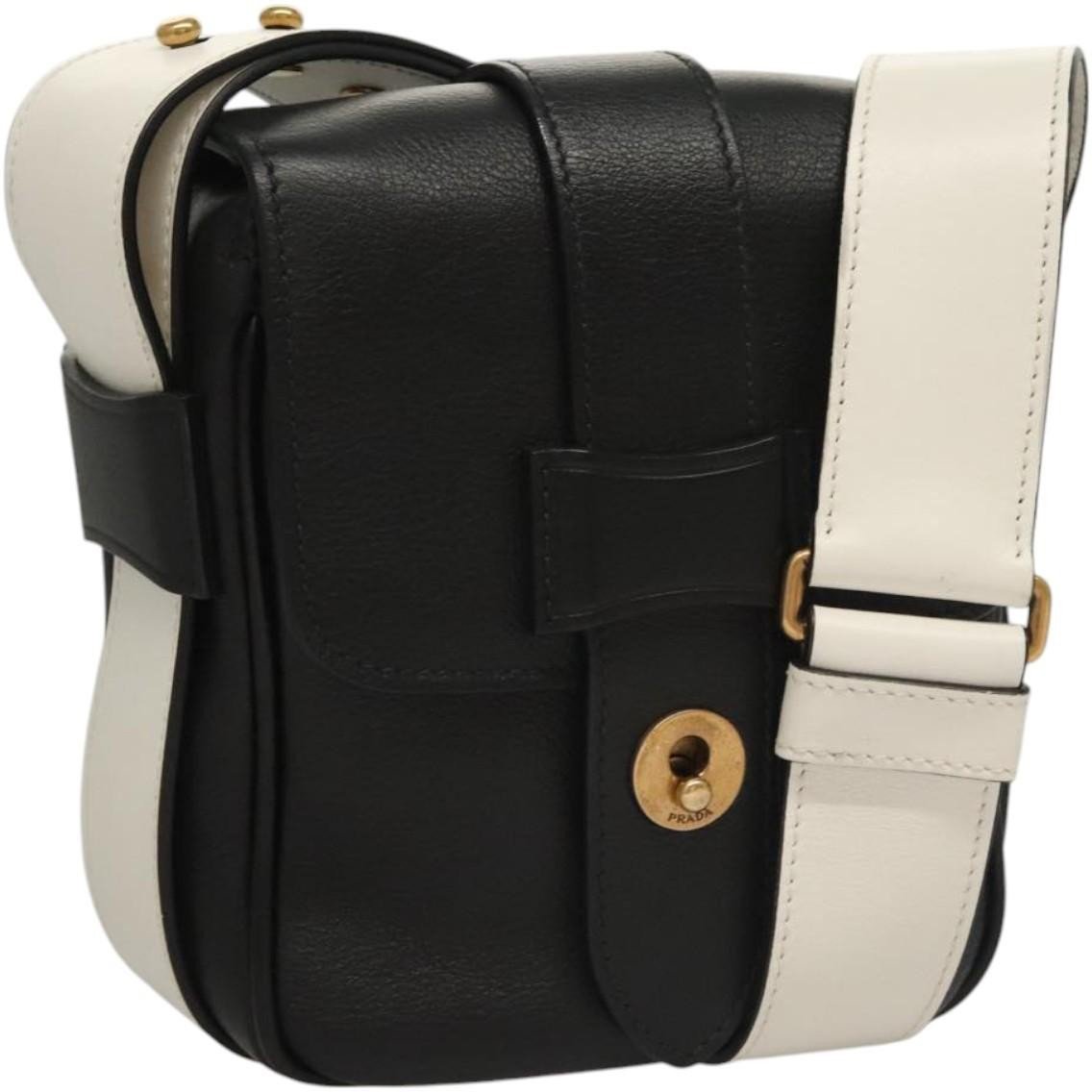Prada Prada Turnlock Flap Crossbody Bag Leather Zwart
