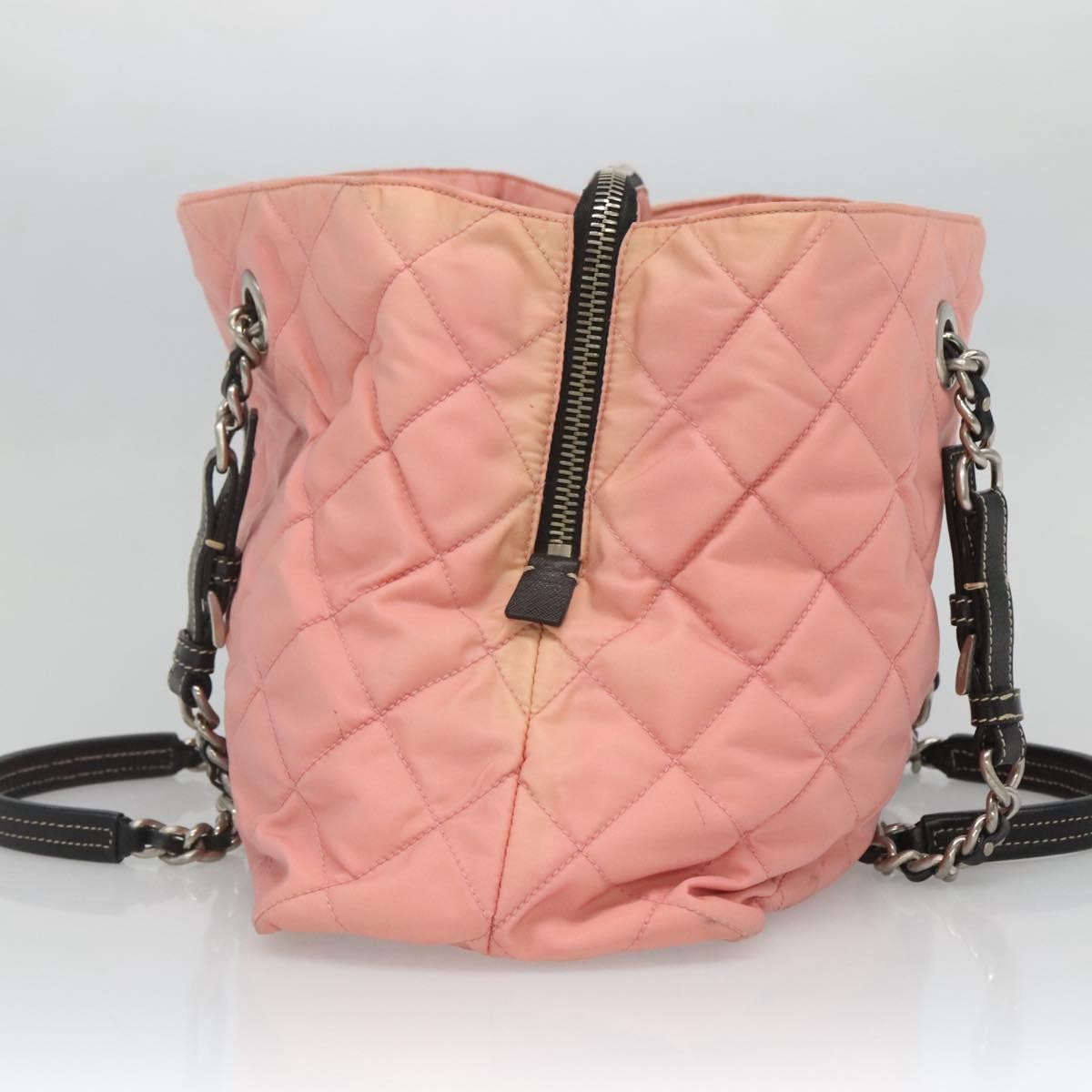Prada Prada Chain Zip Tote Quilted Tessuto Medium Roze