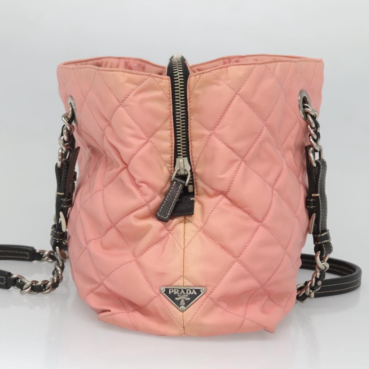 Prada Prada Chain Zip Tote Quilted Tessuto Medium Roze