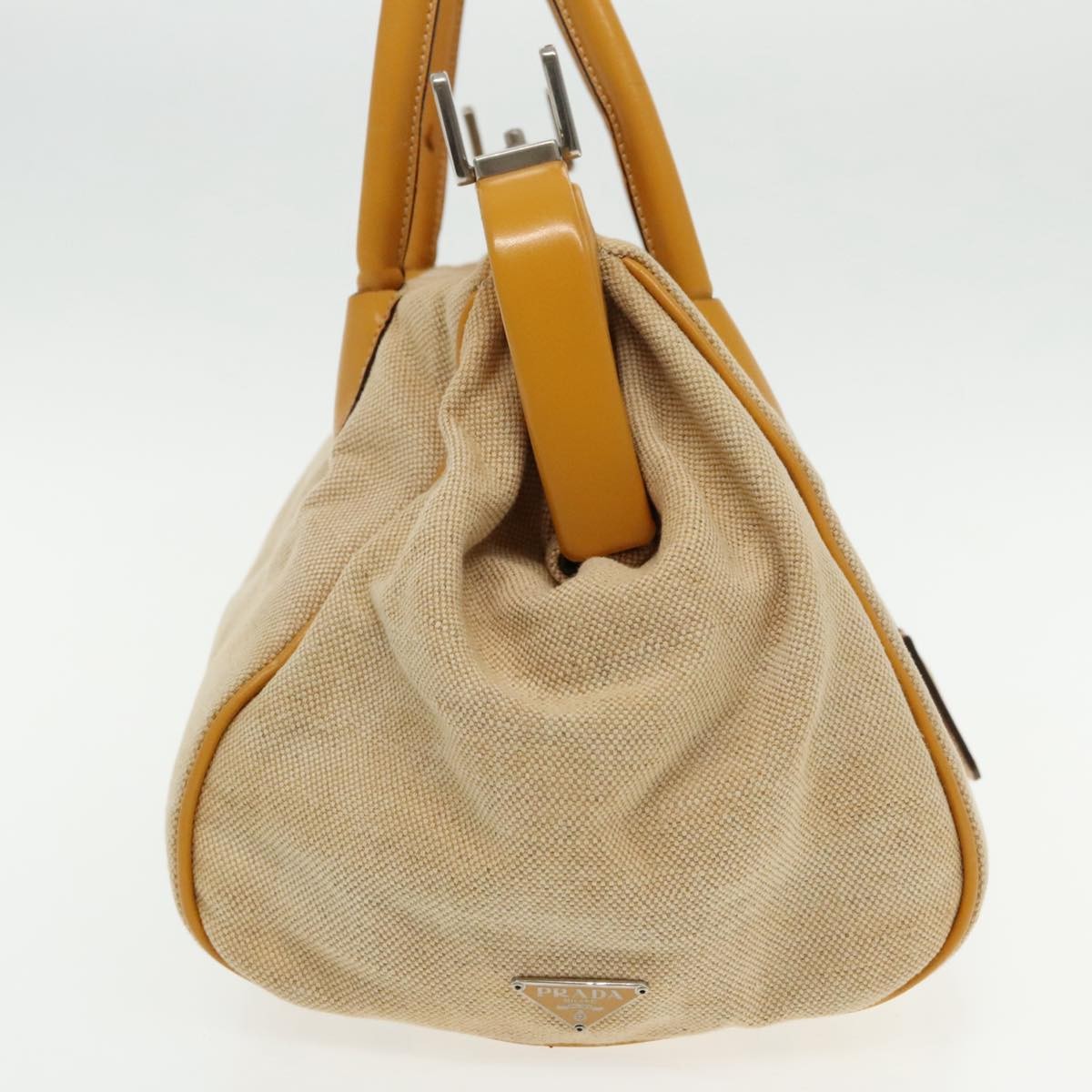 Prada Prada Madras Cerniera Doctor Bag Canvas and Leather Small Beige