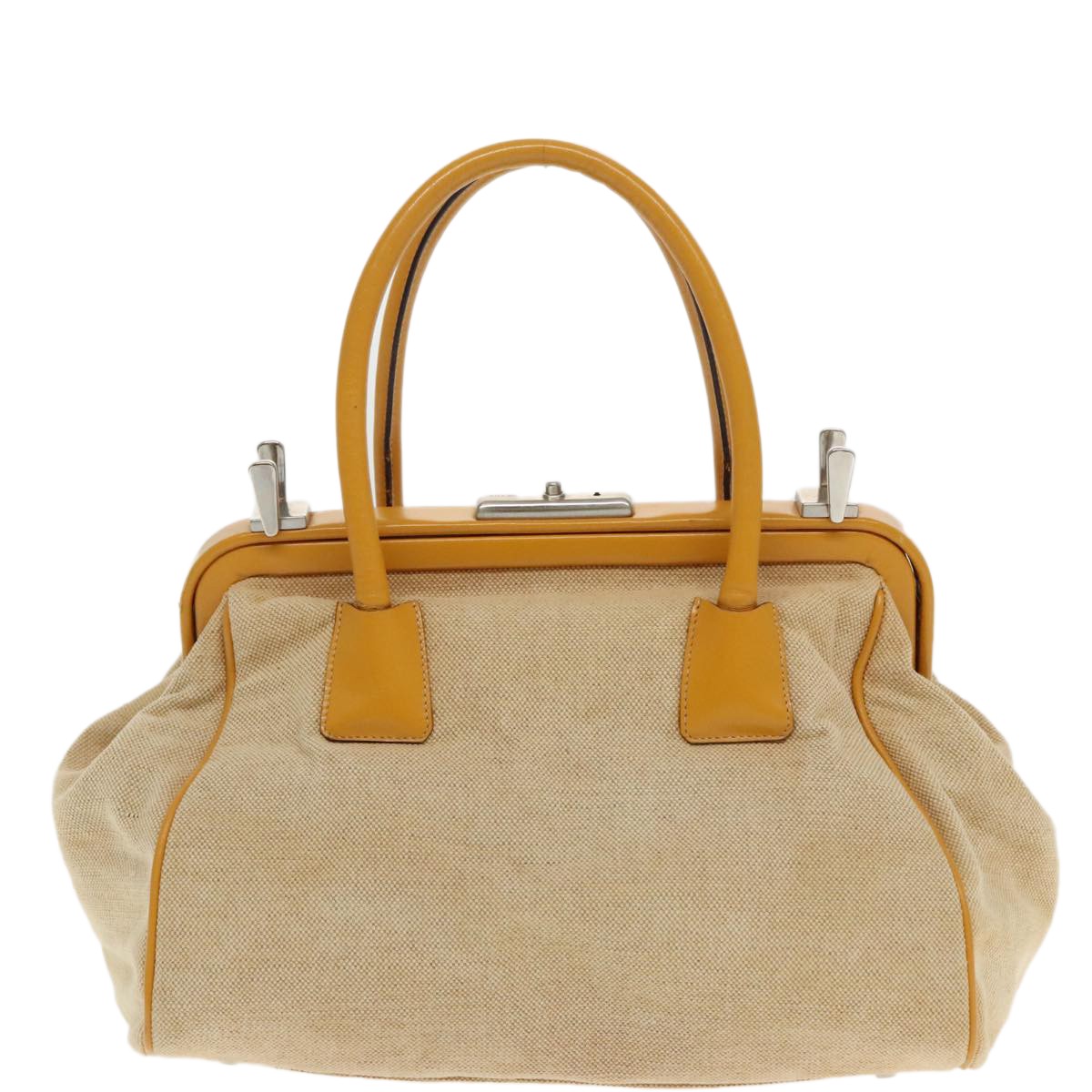 Prada Prada Madras Cerniera Doctor Bag Canvas and Leather Small Beige
