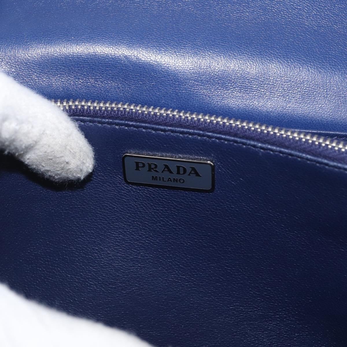 Prada Gaufre Flap Shoulder Bag Nappa Leather Medium Blauw