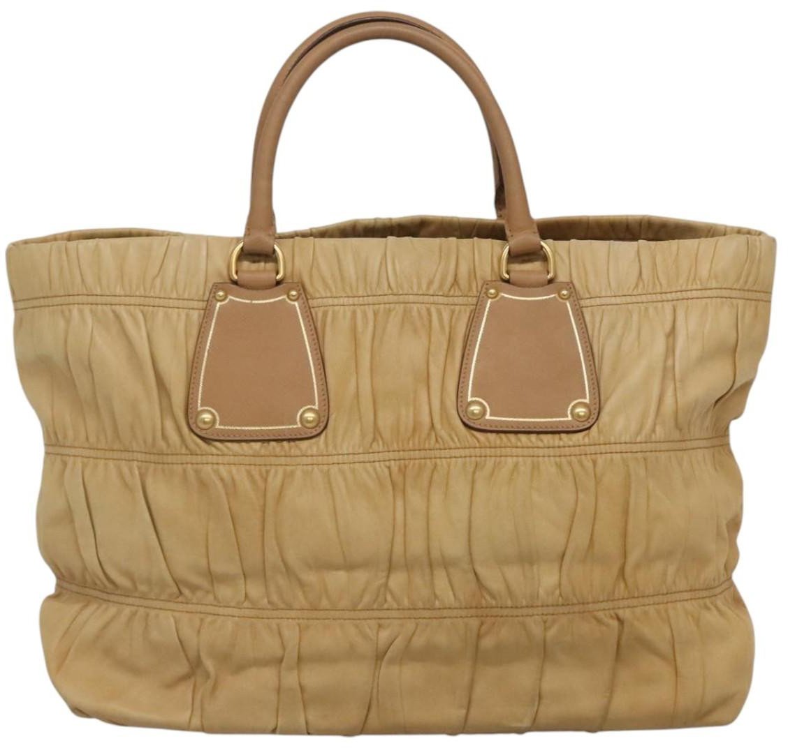 Prada Prada Gaufre Tote Nappa Leather Large Beige