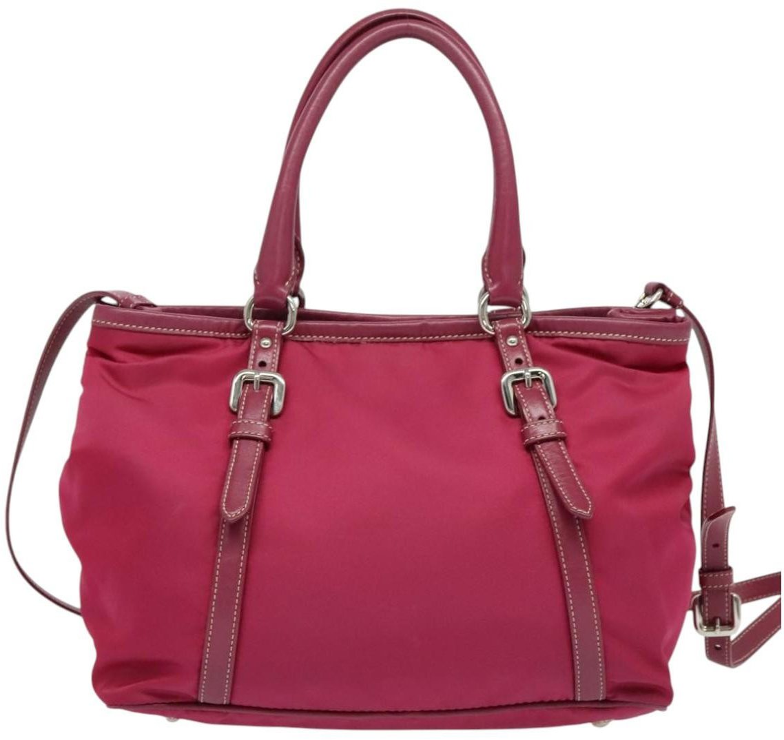 Prada Prada Convertible Belted Hobo Tessuto with Leather Medium Roze