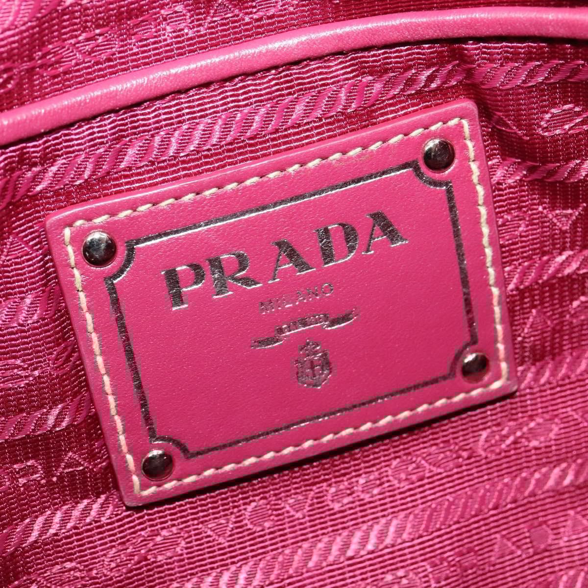Prada Prada Convertible Belted Hobo Tessuto with Leather Medium Roze