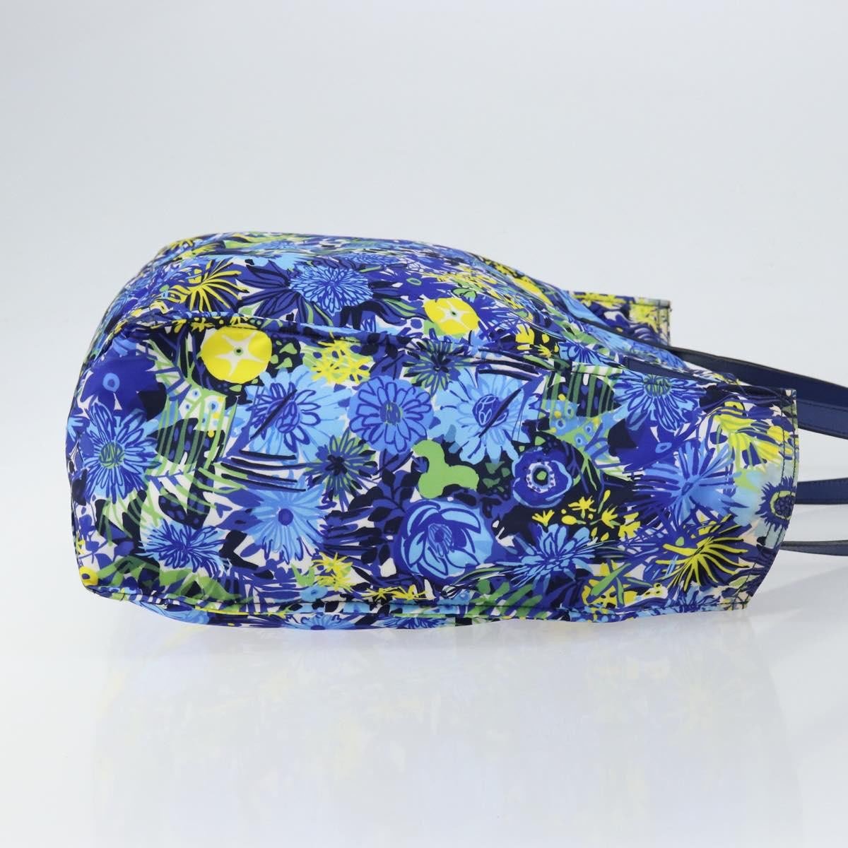 Prada Prada Floreal Tote Printed Tessuto Large Blauw