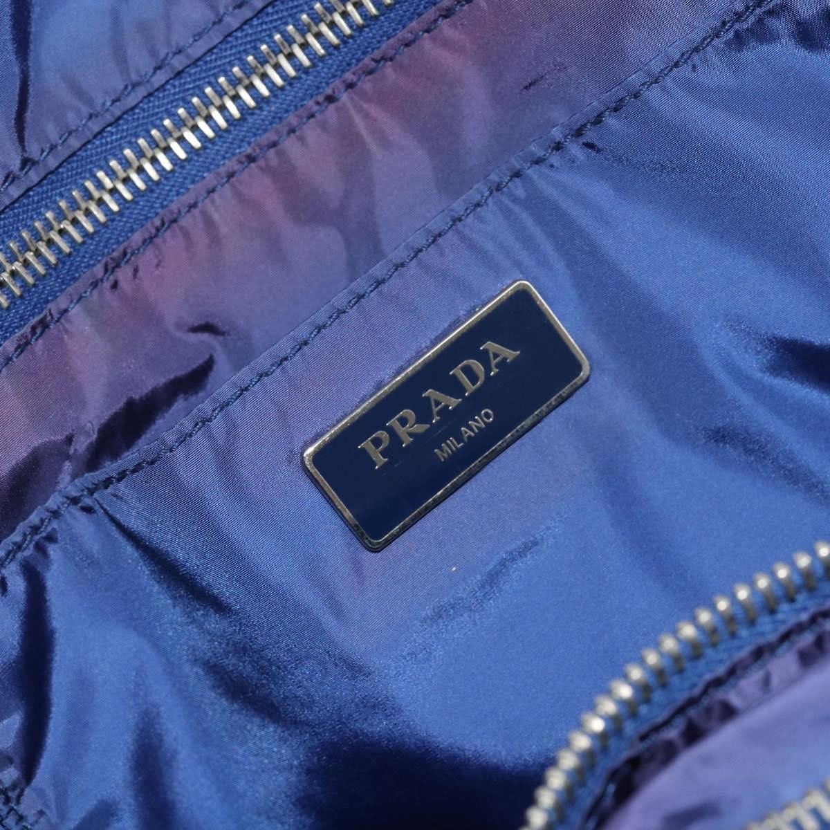 Prada Prada Floreal Tote Printed Tessuto Large Blauw