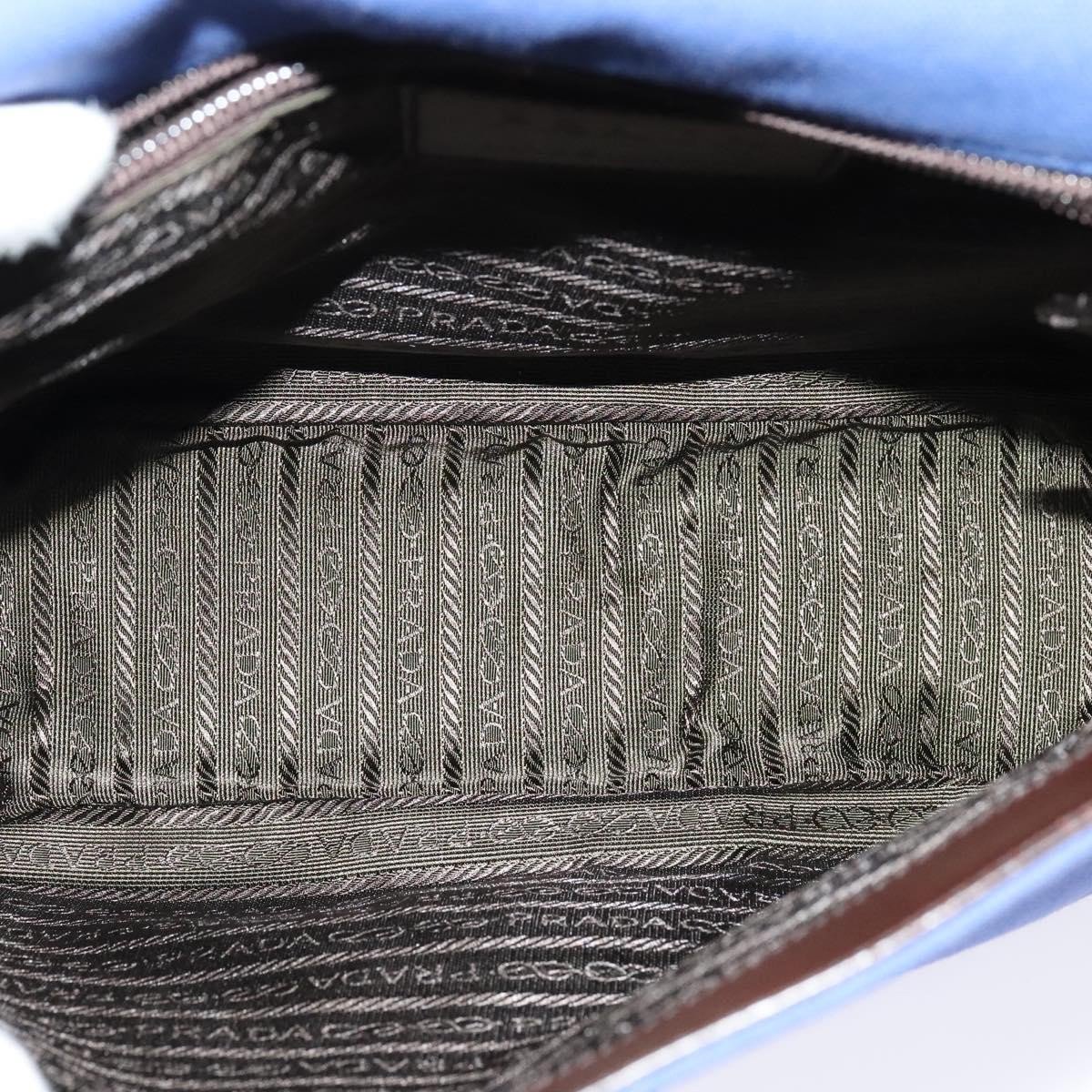 Prada Impunturato Buckle Flap Messenger Bag Canvas Blauw
