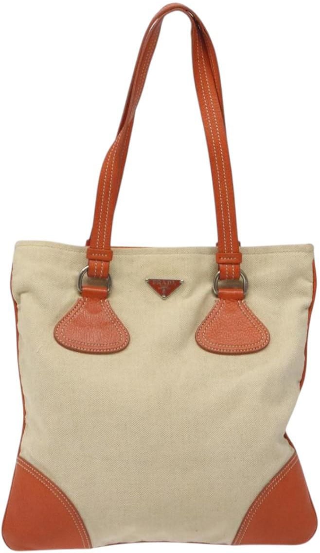 Prada Prada Vintage Handbag Canvas and Leather Beige