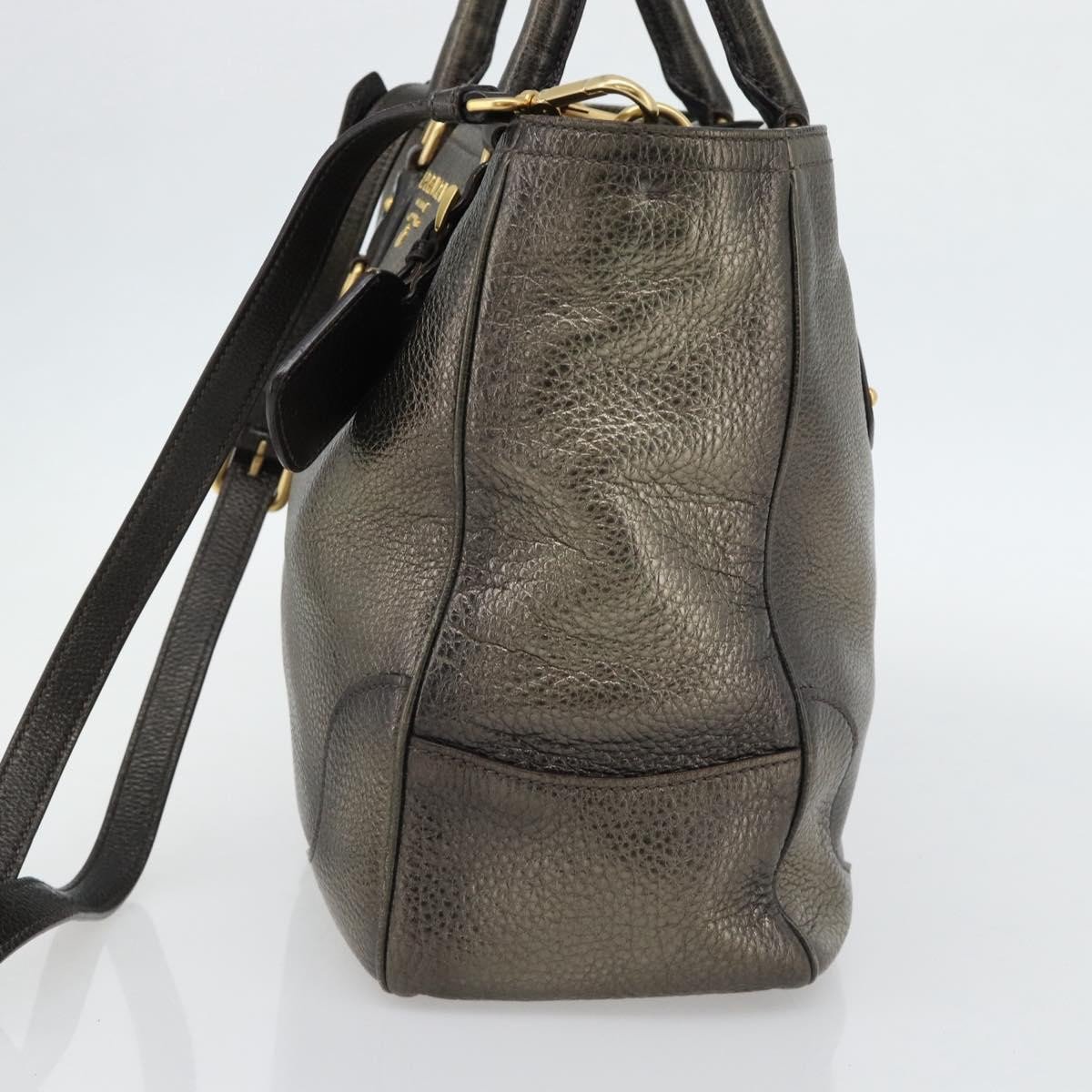 Prada Braided Handle Open Tote Vitello Daino Medium Goud