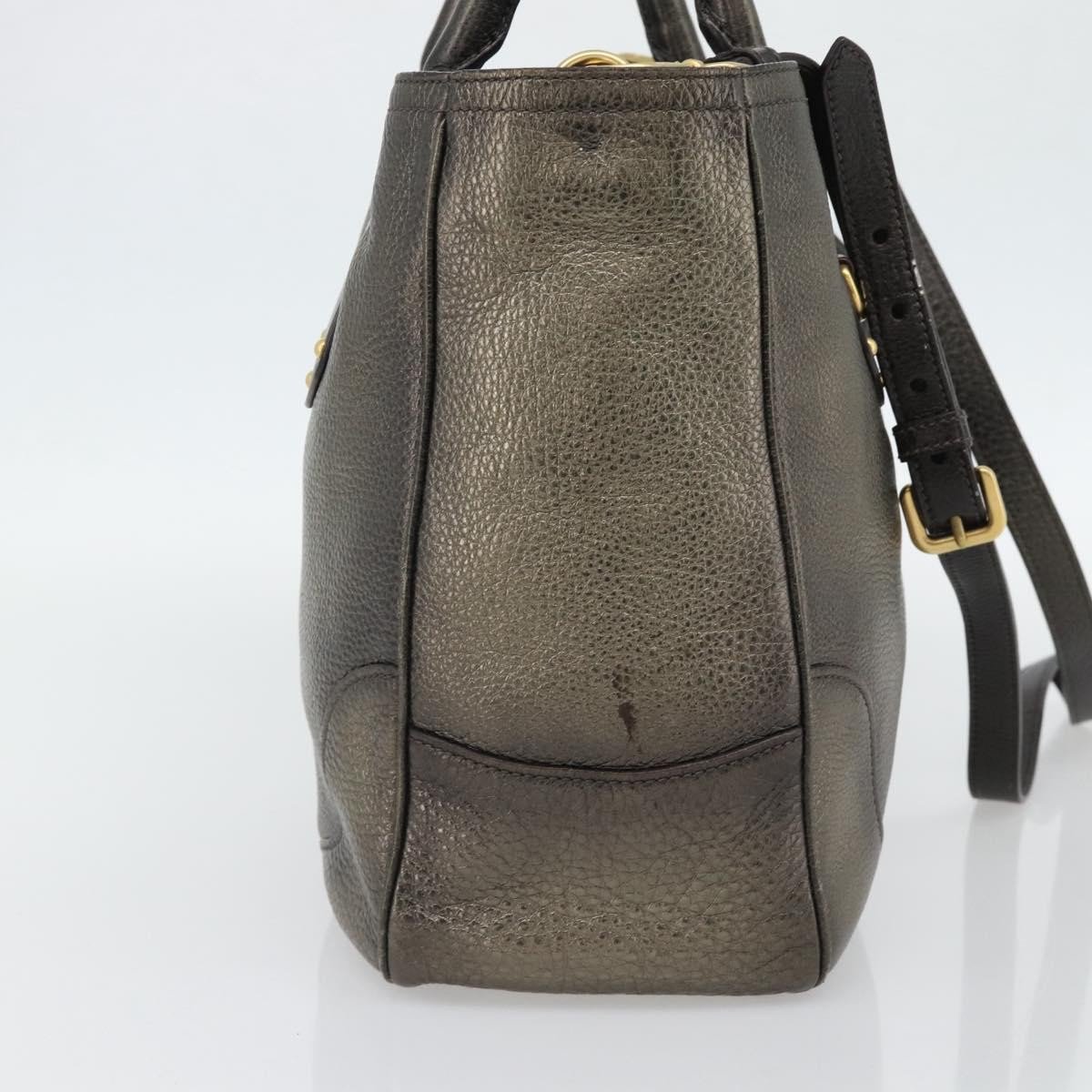 Prada Braided Handle Open Tote Vitello Daino Medium Goud