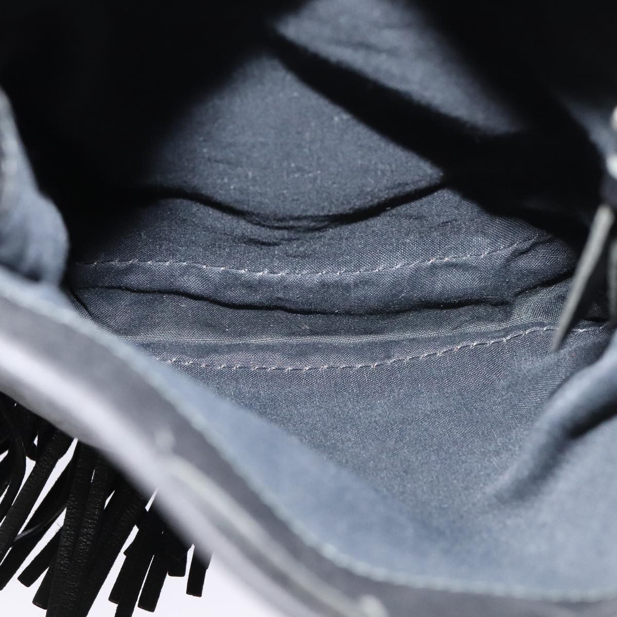 Prada Prada Fringe Flap Crossbody Bag Leather Zwart