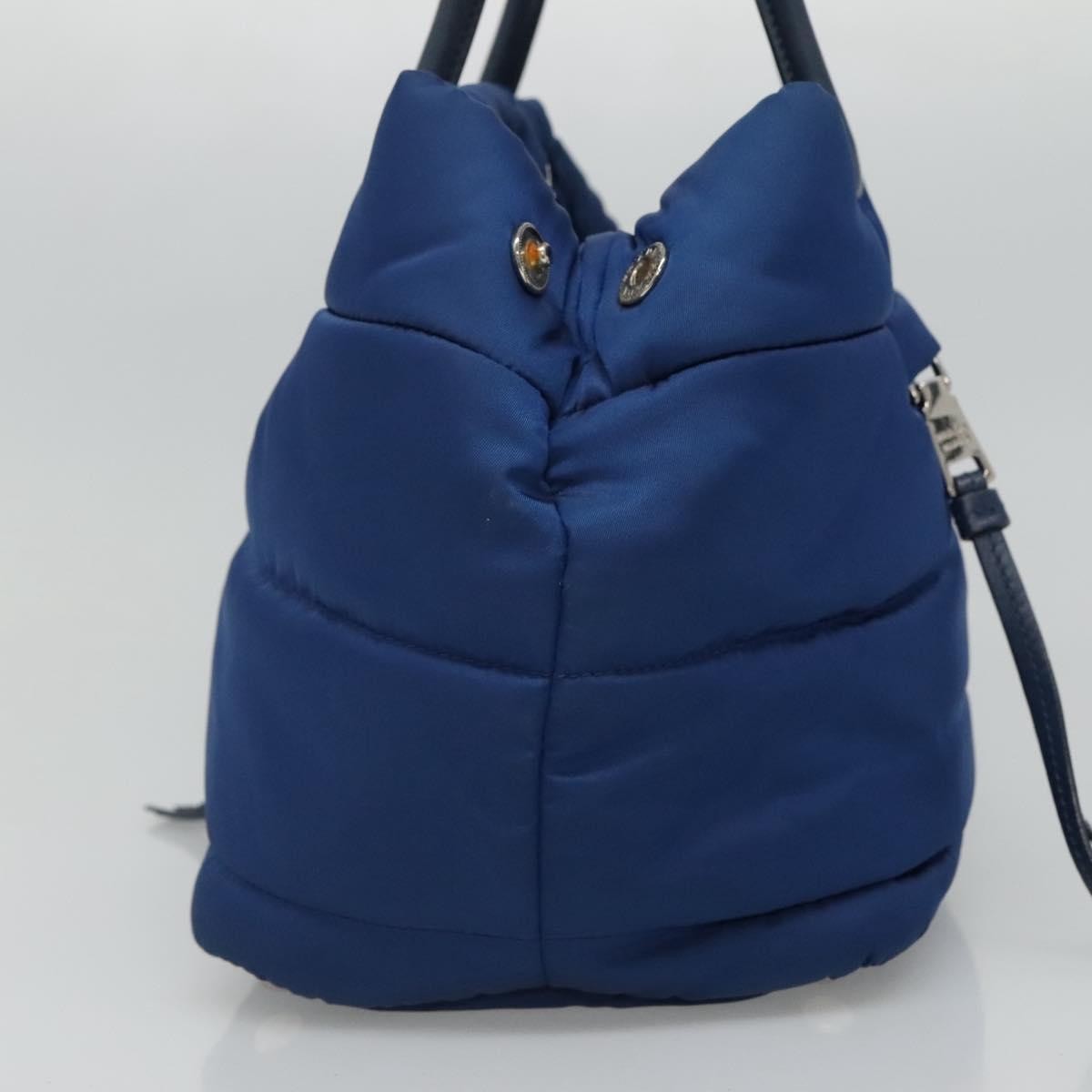 Prada Prada Bomber Tote Tessuto Small Blauw