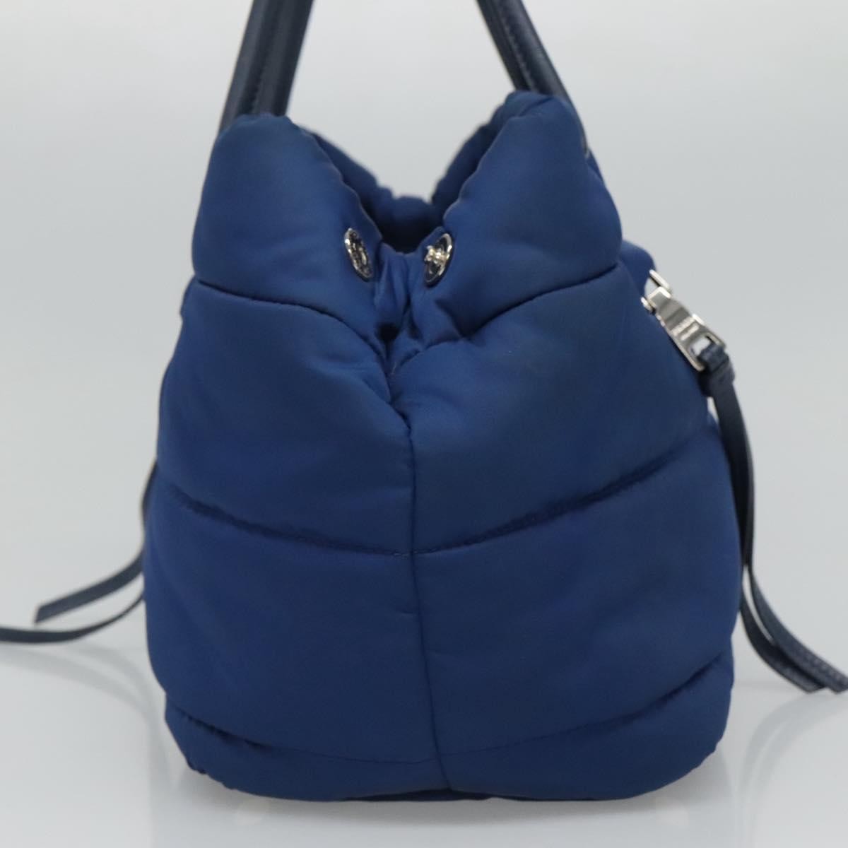 Prada Prada Bomber Tote Tessuto Small Blauw