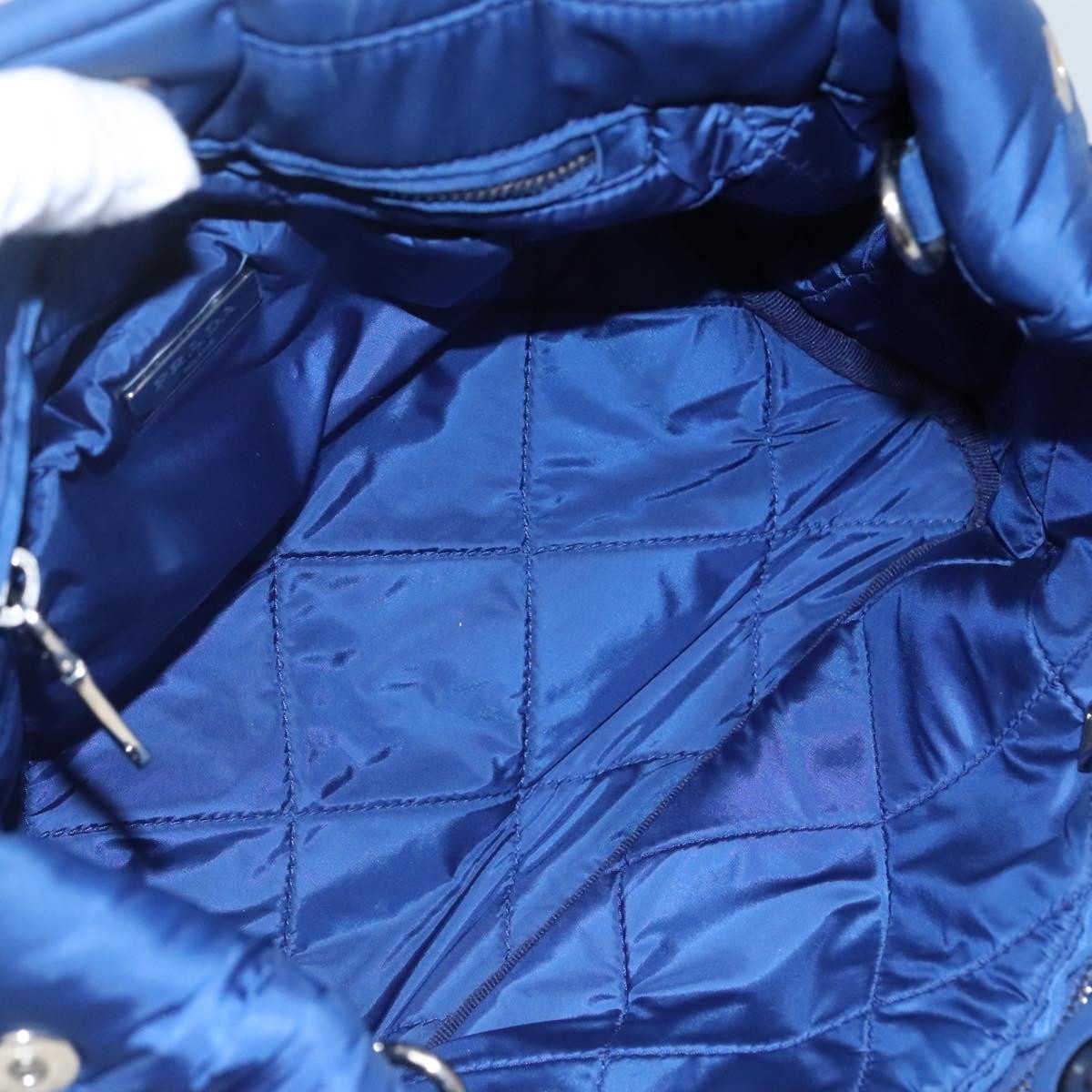 Prada Prada Bomber Tote Tessuto Small Blauw