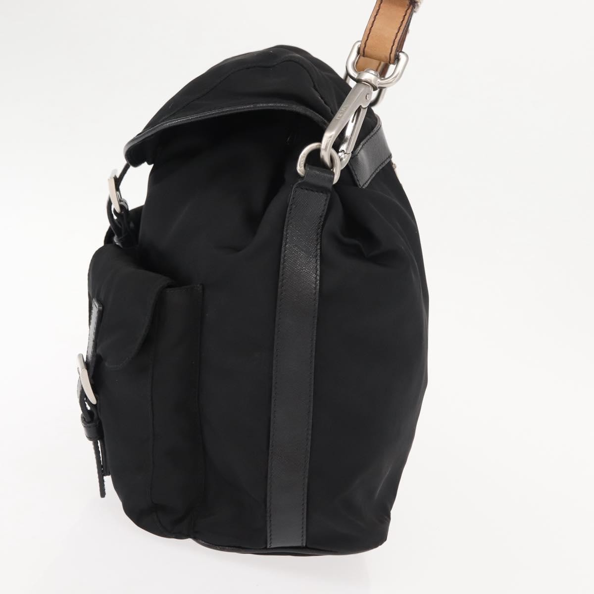 Prada Prada Double Pocket Shoulder Bag Tessuto Zwart