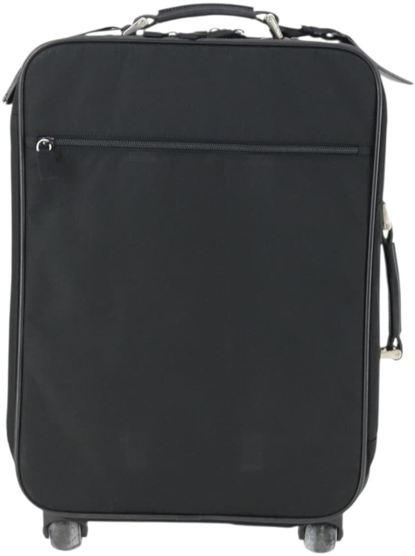Prada Prada Trolley Rolling Luggage Tessuto and Saffiano Leather Mini Zwart