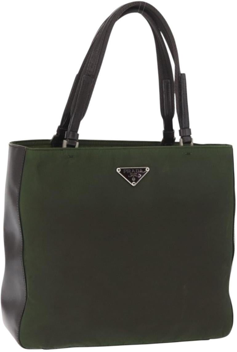 Prada Prada Logo Shopping Tote Canvas with Leather Medium Divers