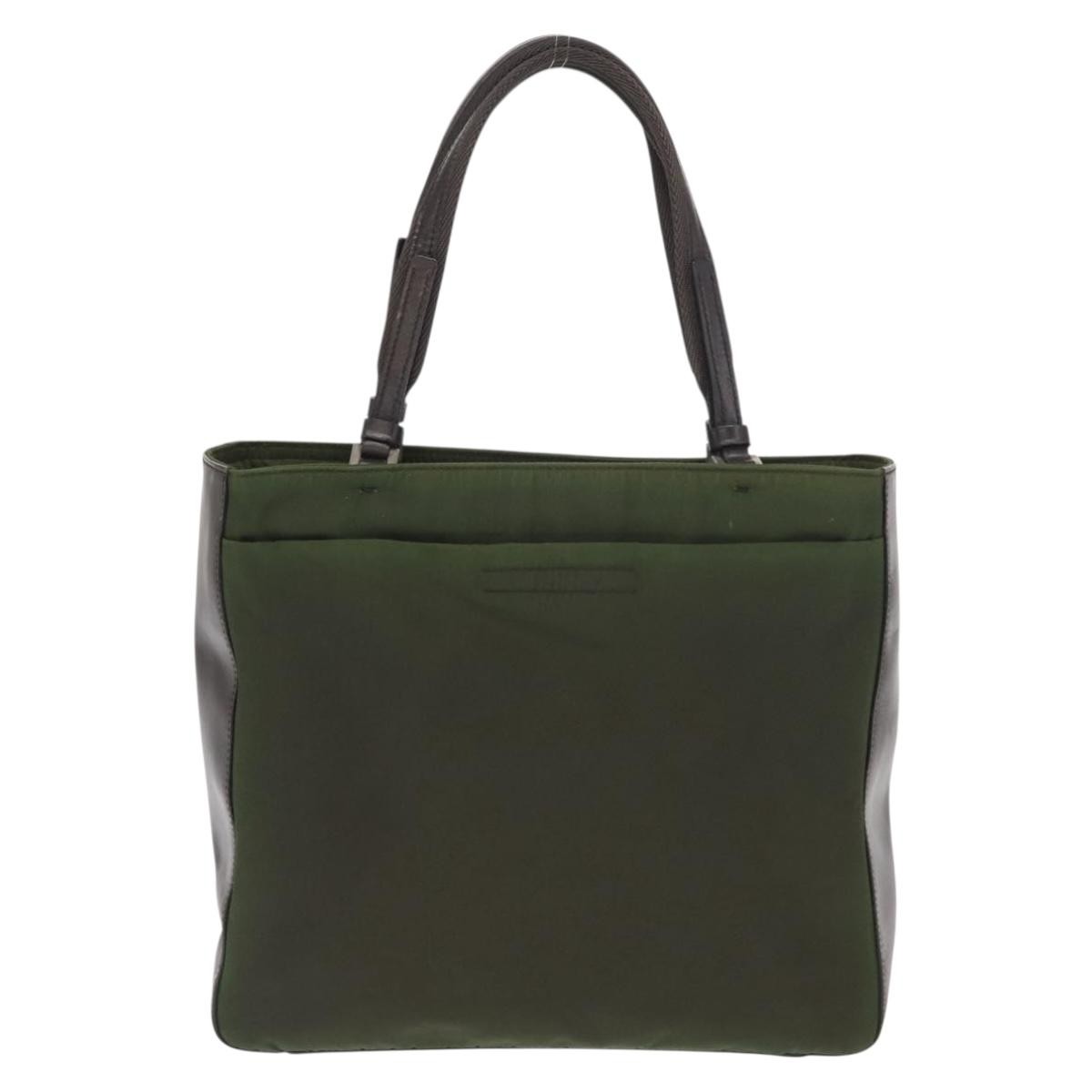 Prada Prada Logo Shopping Tote Canvas with Leather Medium Divers