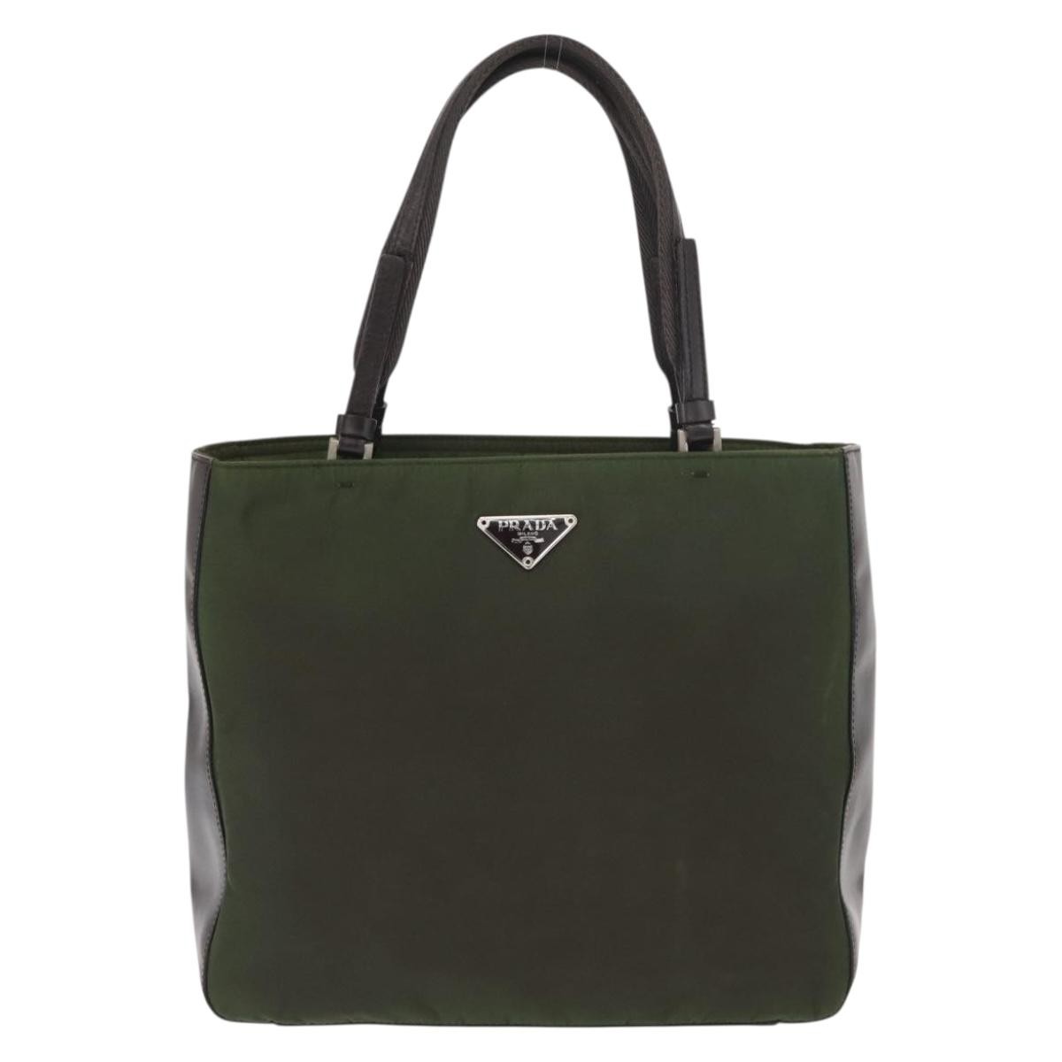 Prada Prada Logo Shopping Tote Canvas with Leather Medium Divers