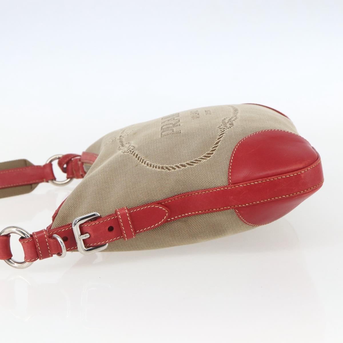 Prada Prada Logo Zip Crossbody Bag Canvas Medium Beige