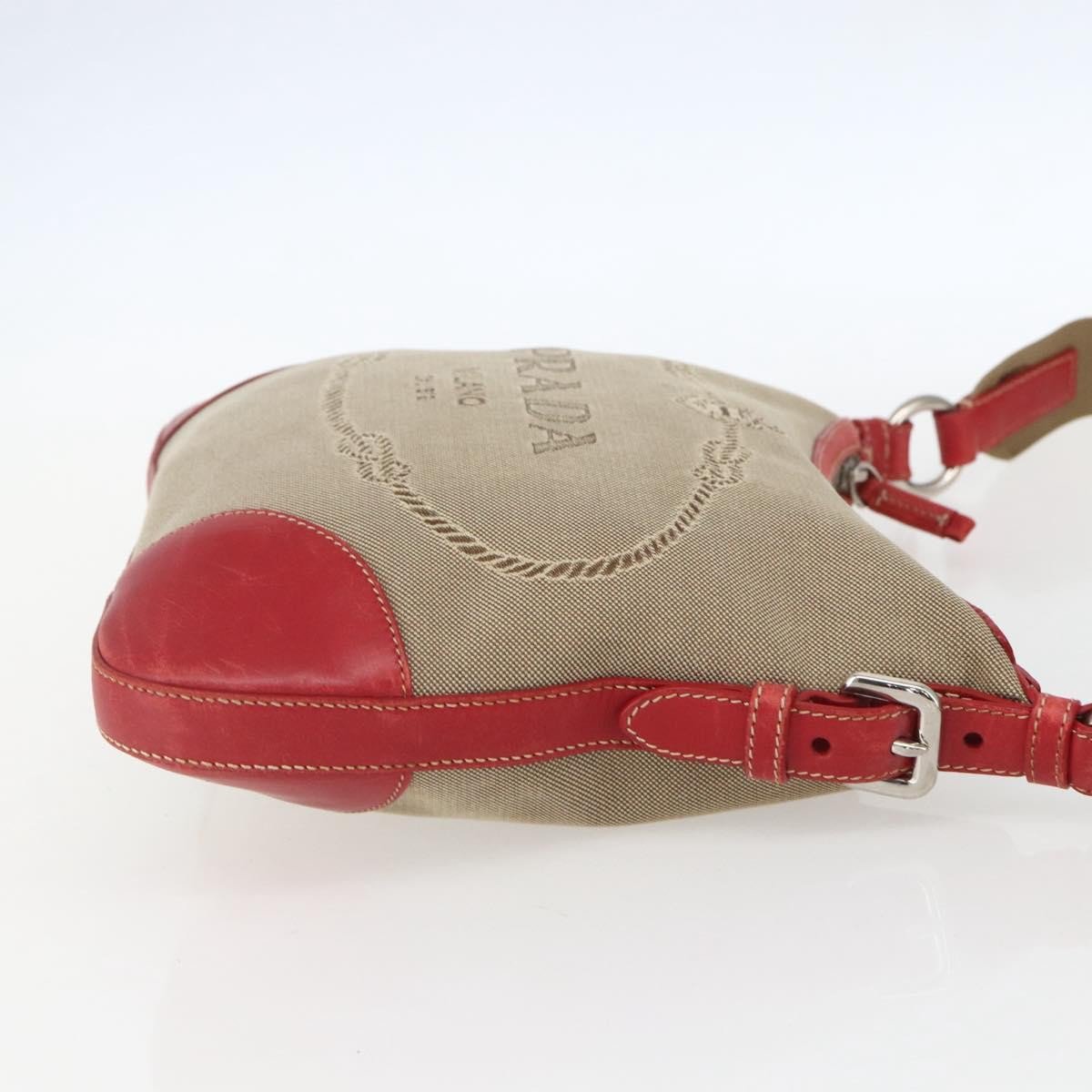 Prada Prada Logo Zip Crossbody Bag Canvas Medium Beige