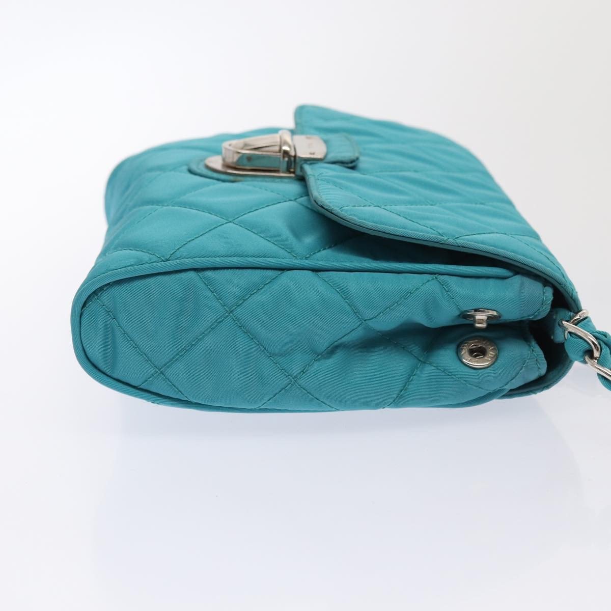 Prada Pushlock Chain Flap Bag Quilted Tessuto Mini Divers