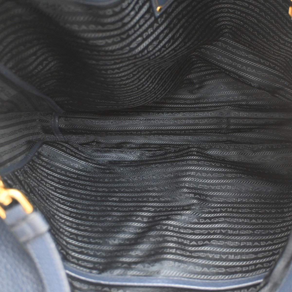 Prada Convertible Shopper Tote Vitello Daino Large Navy