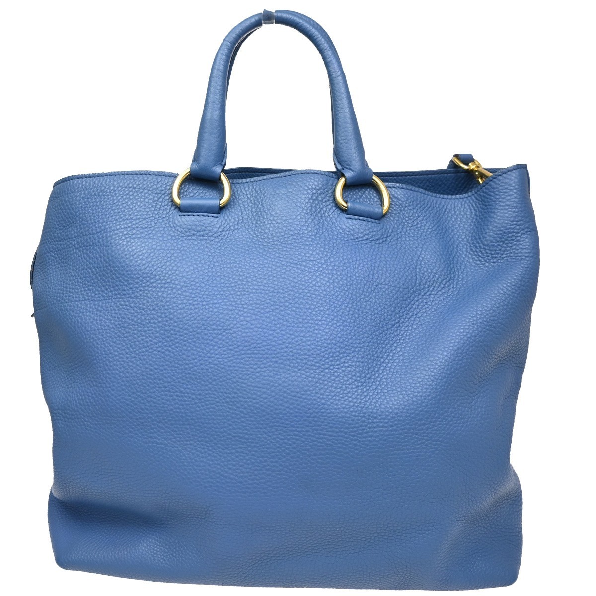 Prada Prada Convertible Shopper Tote Vitello Daino Large Blauw