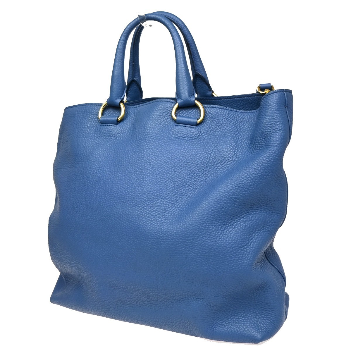 Prada Prada Convertible Shopper Tote Vitello Daino Large Blauw