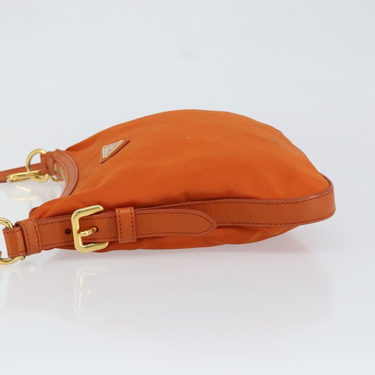 Prada Prada Flat Messenger Tessuto with Leather Small Oranje