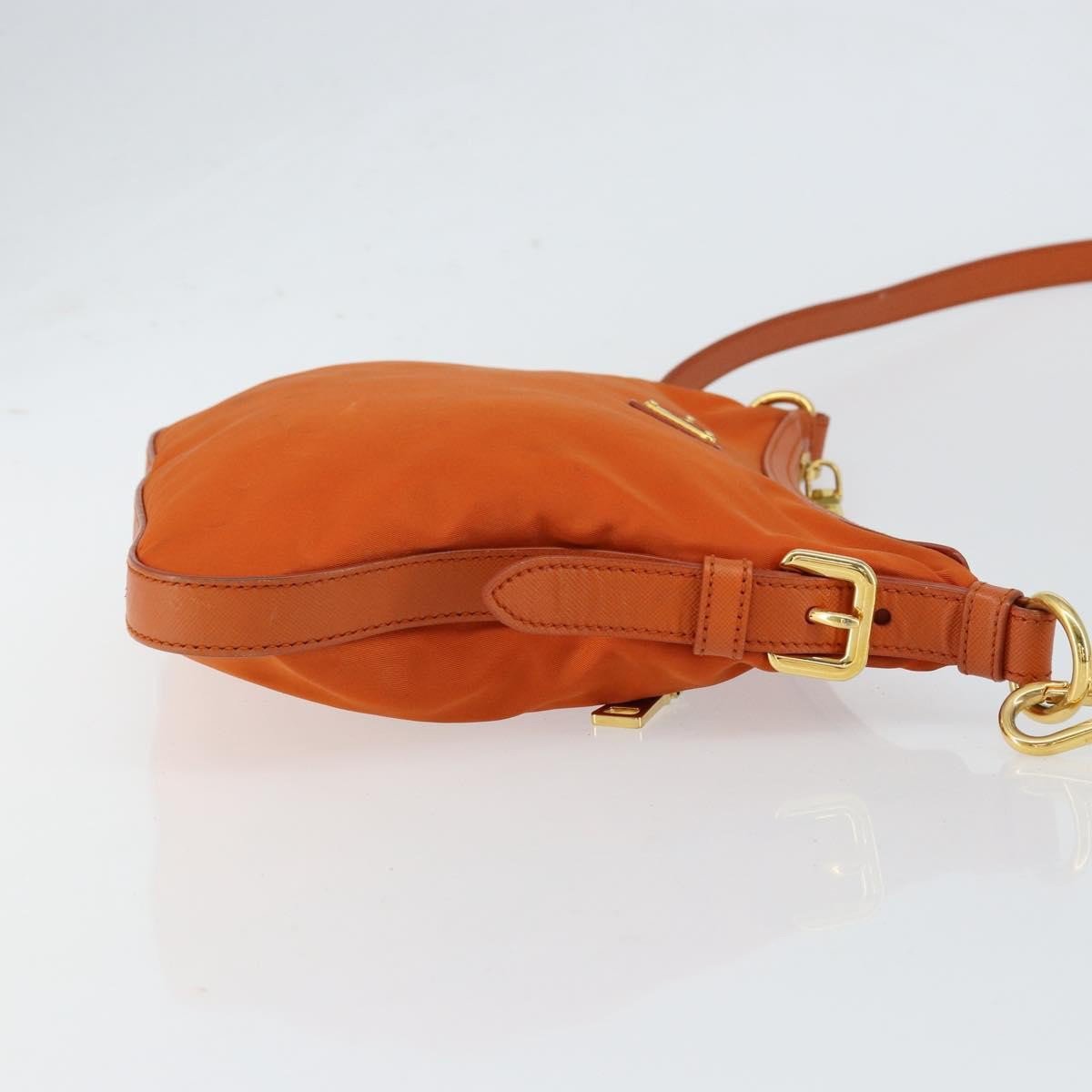 Prada Prada Flat Messenger Tessuto with Leather Small Oranje