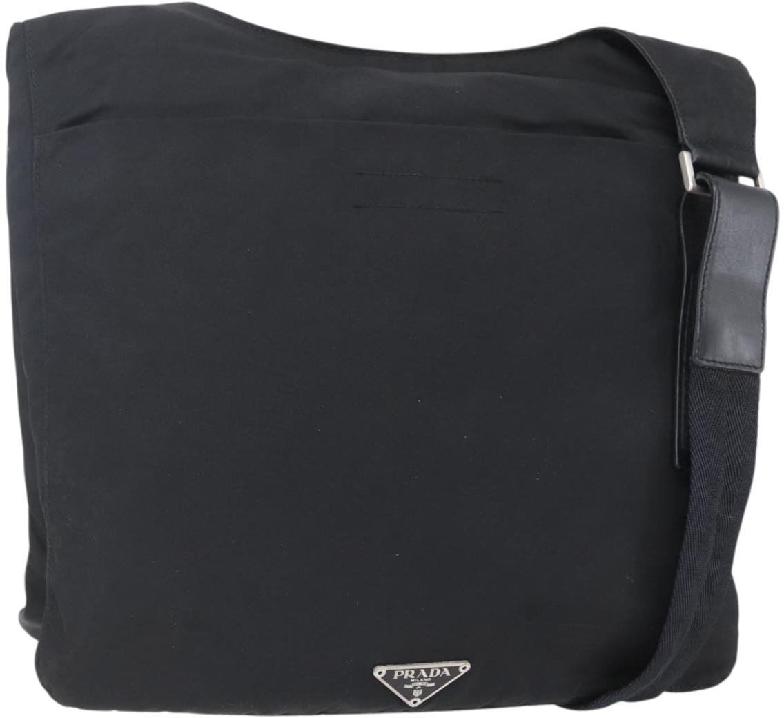 Prada Prada Zip Messenger Quilted Tessuto Zwart