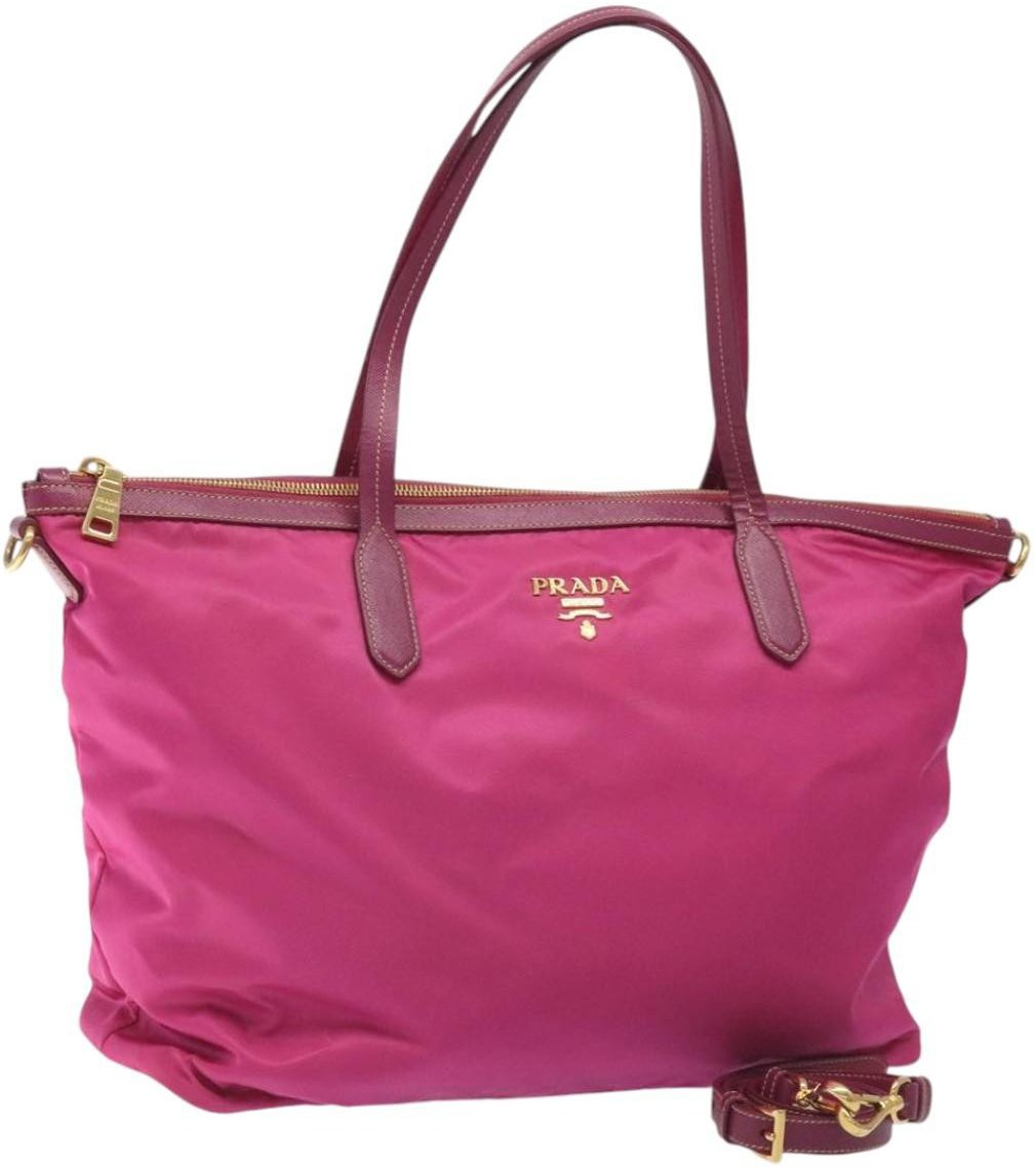 Prada Prada Convertible Zip Tote Tessuto Medium Roze