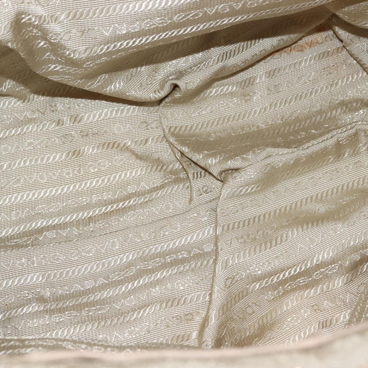 Prada Prada Chain Front Zip Tote Quilted Tessuto Medium Beige