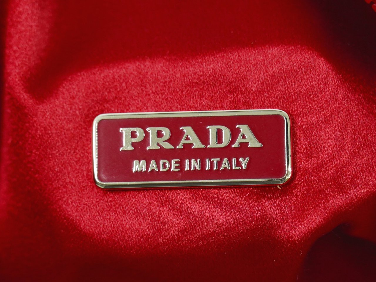 Prada Zip Around Toiletry Bag Silk Rood
