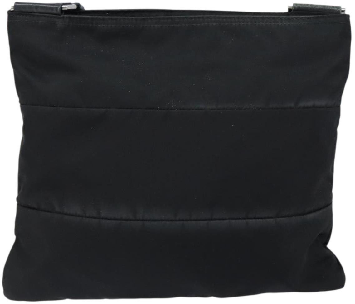Prada Prada Zip Messenger Bag Horizontal Quilt Tessuto Medium Zwart