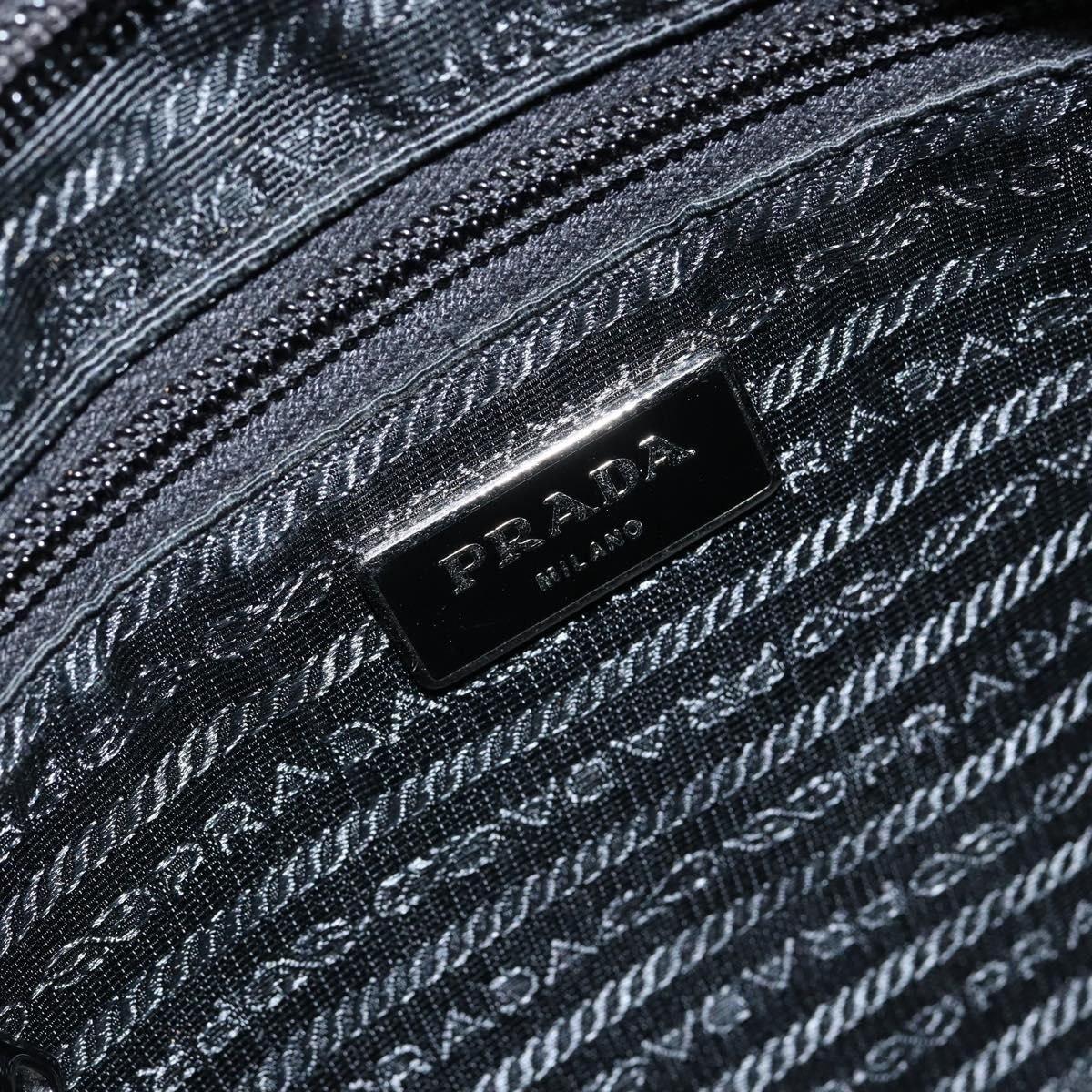Prada Prada Zip Messenger Bag Horizontal Quilt Tessuto Medium Zwart