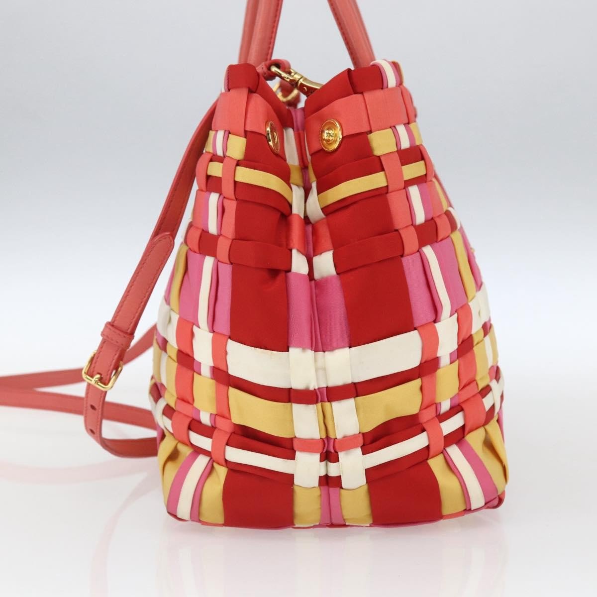 Prada Open Convertible Tote Woven Tessuto Medium Divers
