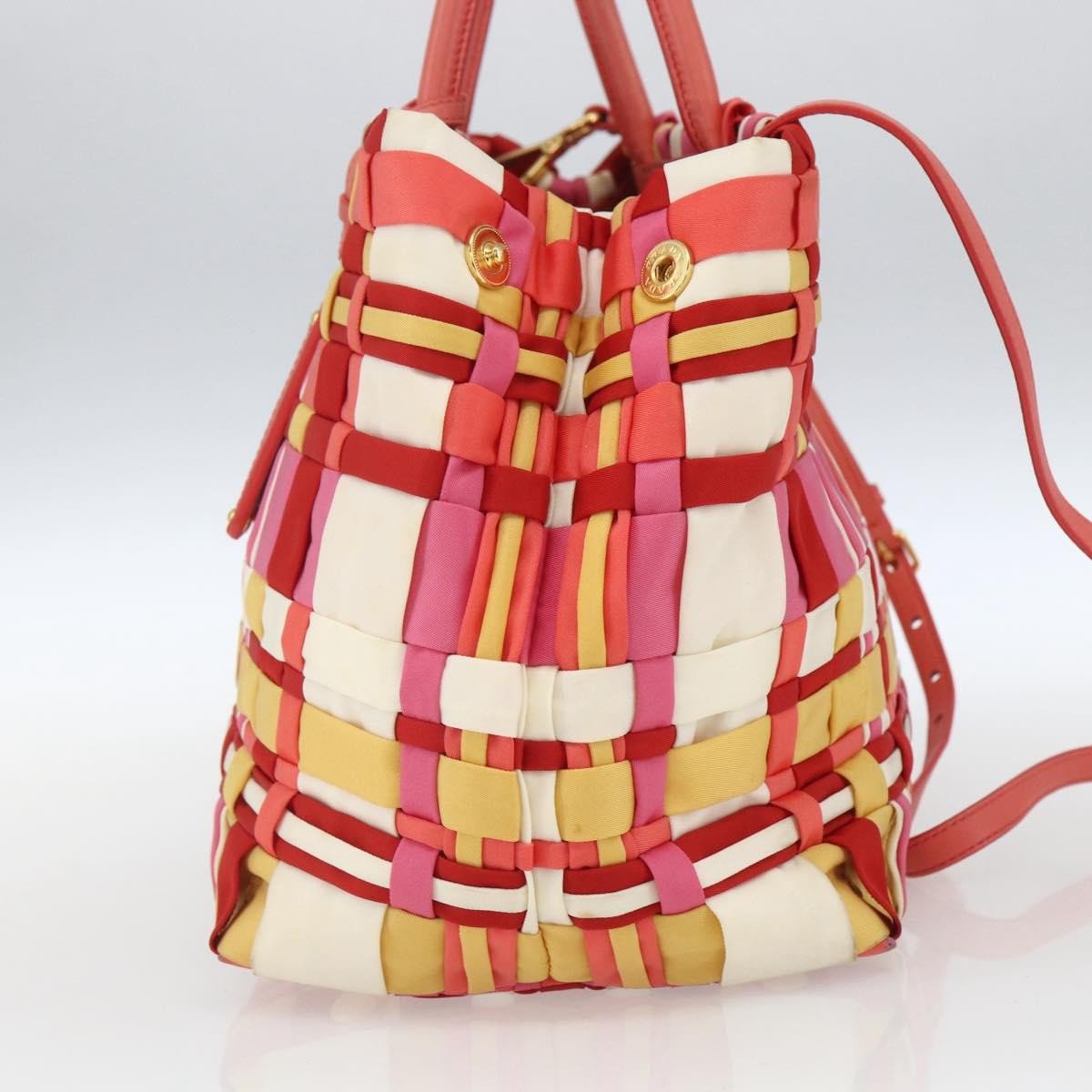 Prada Open Convertible Tote Woven Tessuto Medium Divers