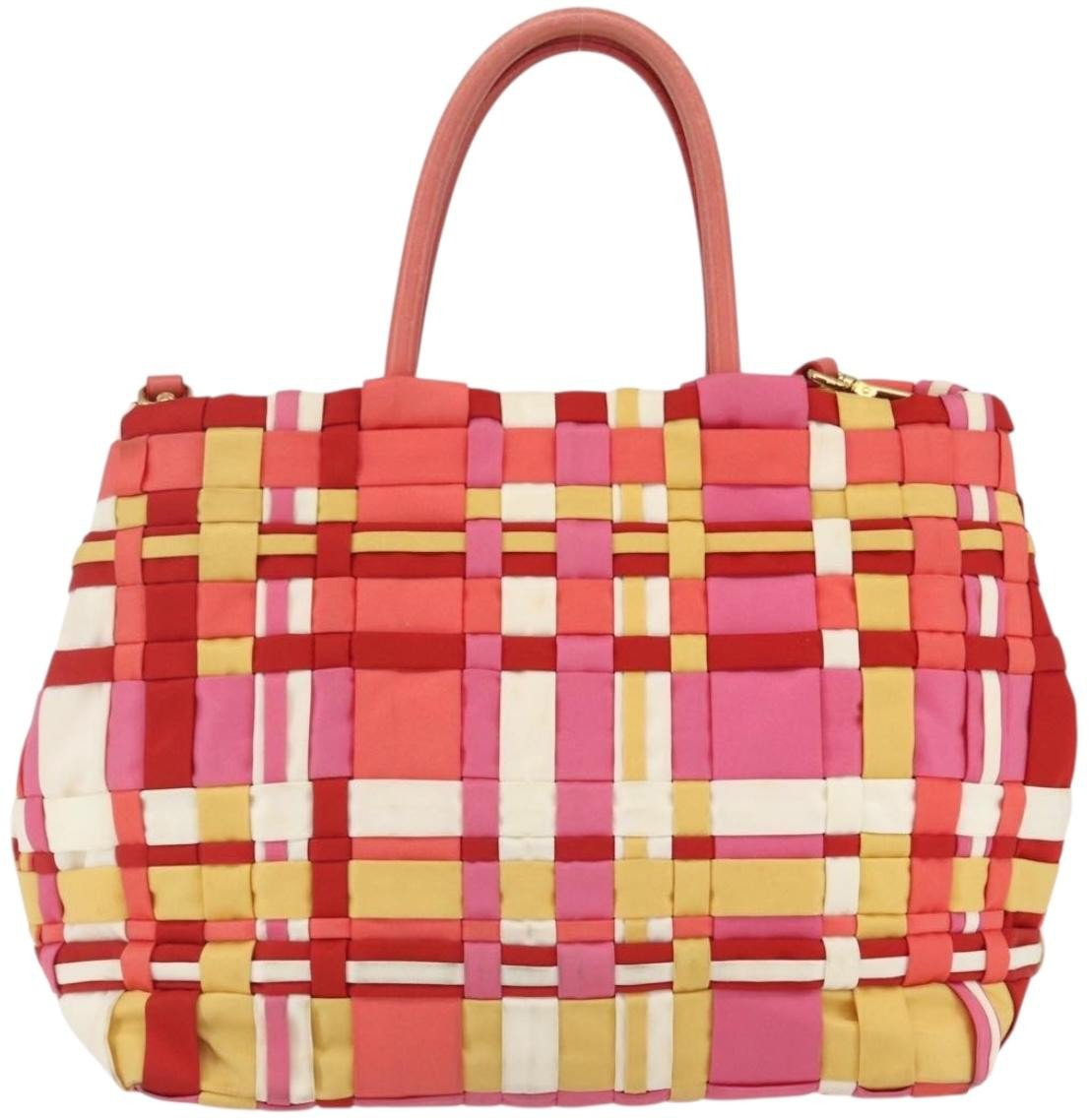 Prada Open Convertible Tote Woven Tessuto Medium Divers
