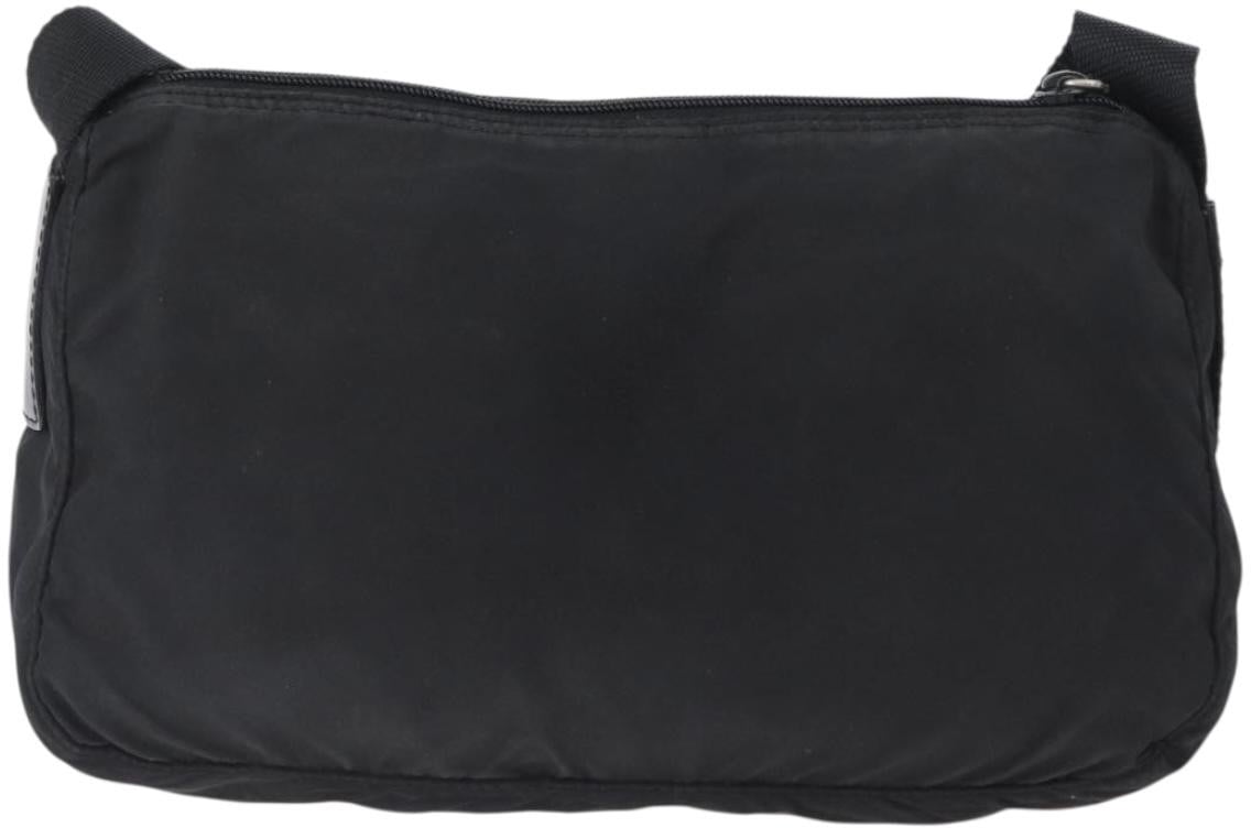 Prada Prada Front Zip Shoulder Bag Tessuto Medium Zwart
