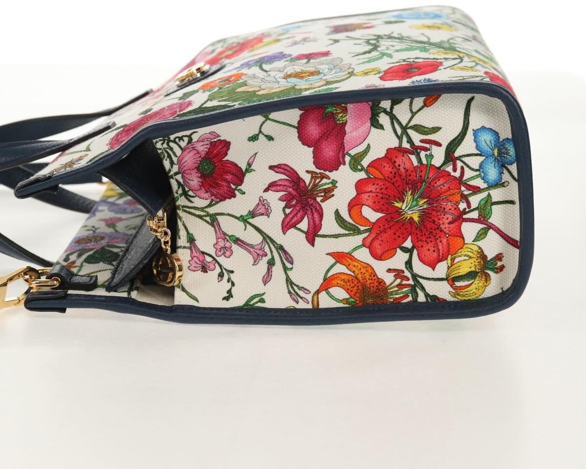 Prada Prada Floral Open Tote Printed Denim Large Divers