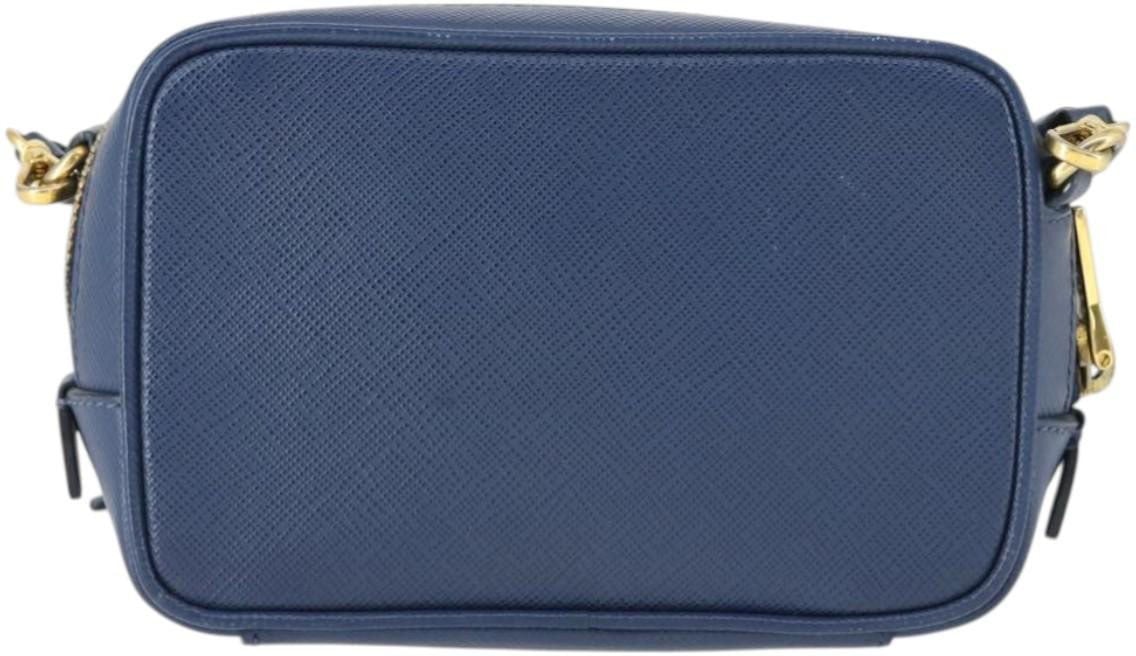 Prada Prada Zip Crossbody Bag Saffiano Leather Mini Navy