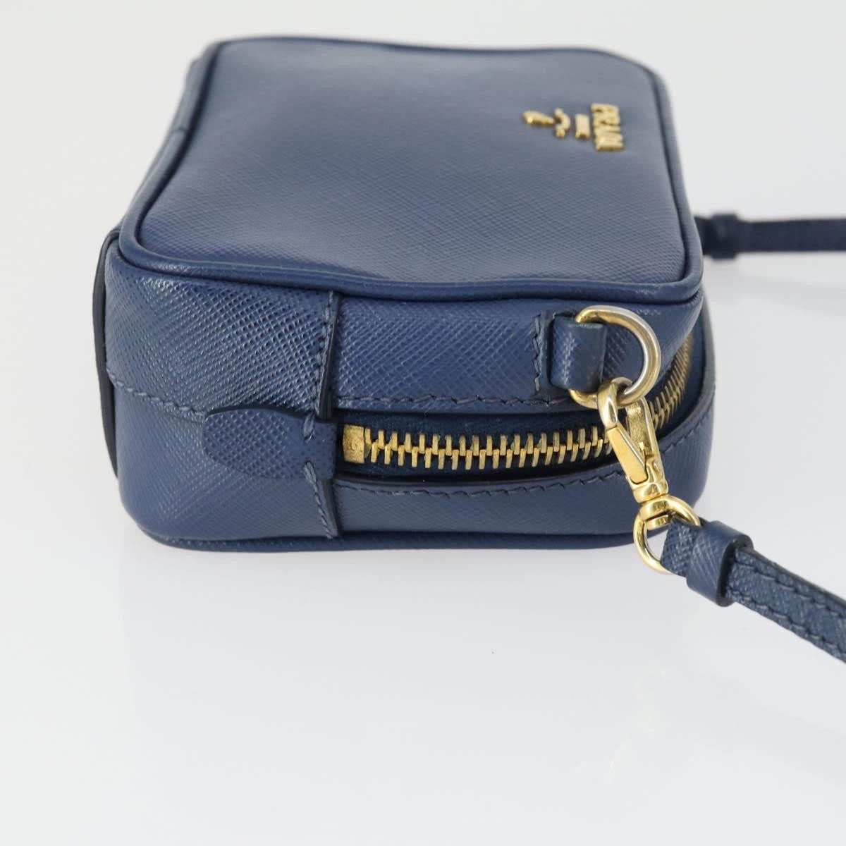 Prada Prada Zip Crossbody Bag Saffiano Leather Mini Navy